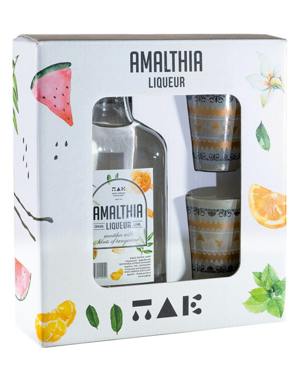Amalthia Liqueur With Glasses (Κασετίνα Δώρου)